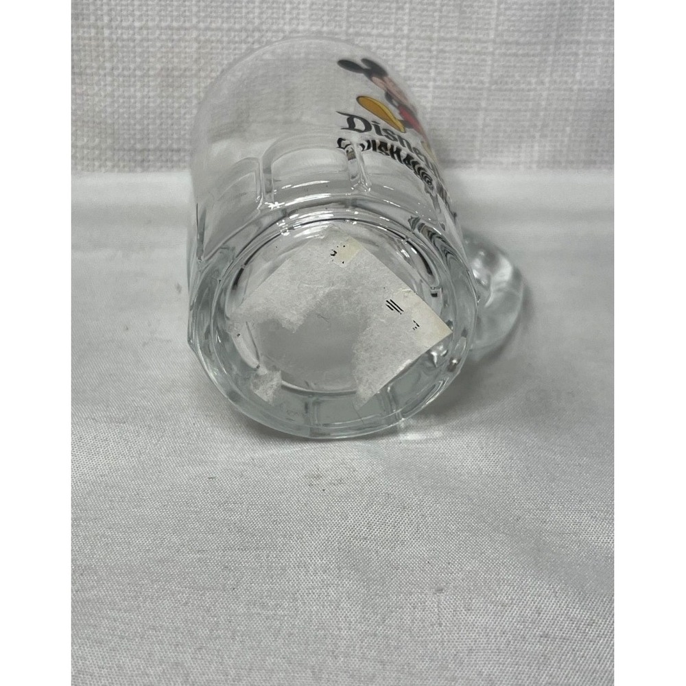Vintage Disneyland Mickey Mouse Glass Mug Clear Beer Stein Souvenir 3.5 inch - Picture 6 of 7